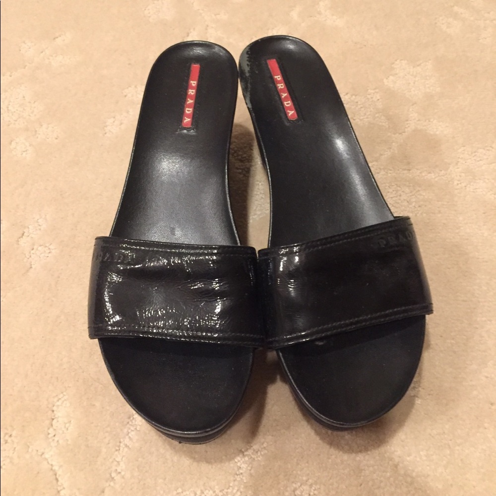 Prada platform slides